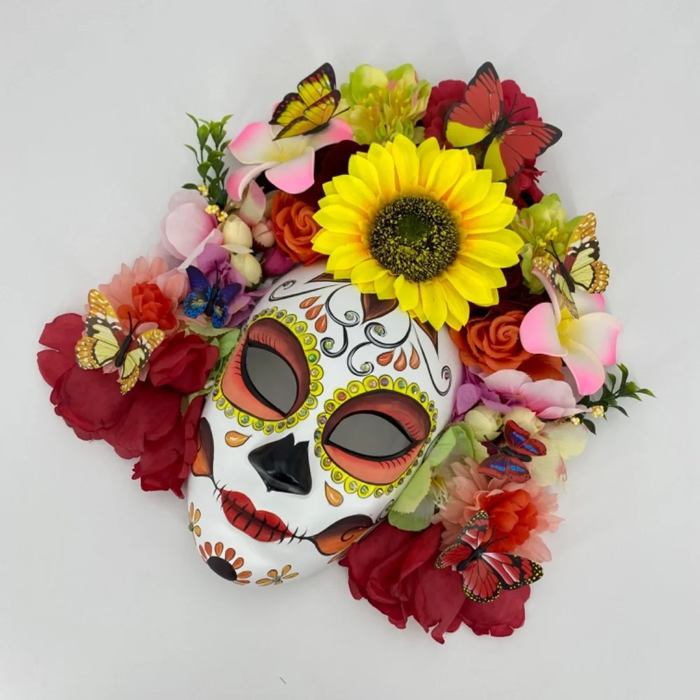 Day of the dead flower mask